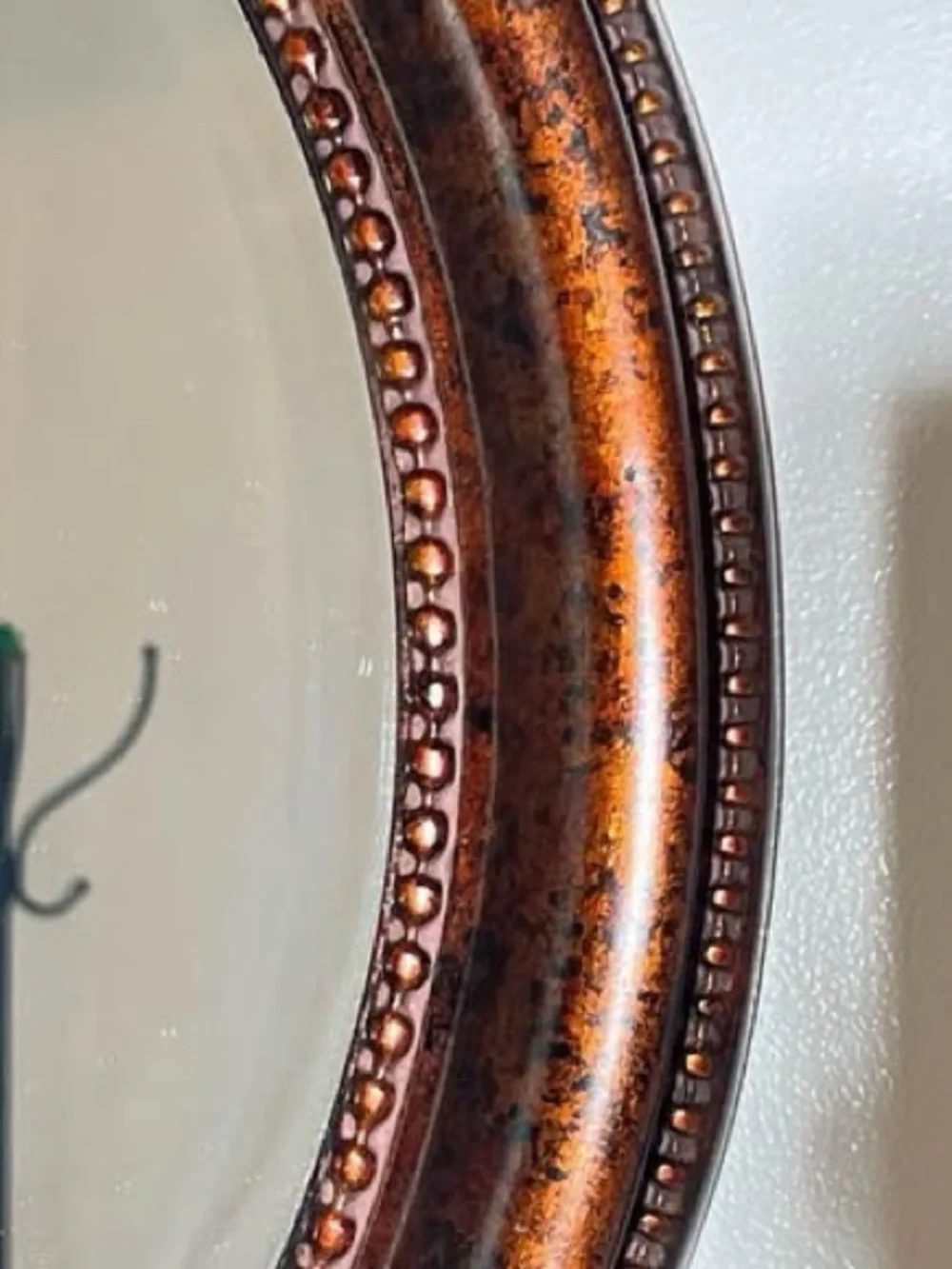 Oval Decorative Wall Mirror in Rich Copper-Brown